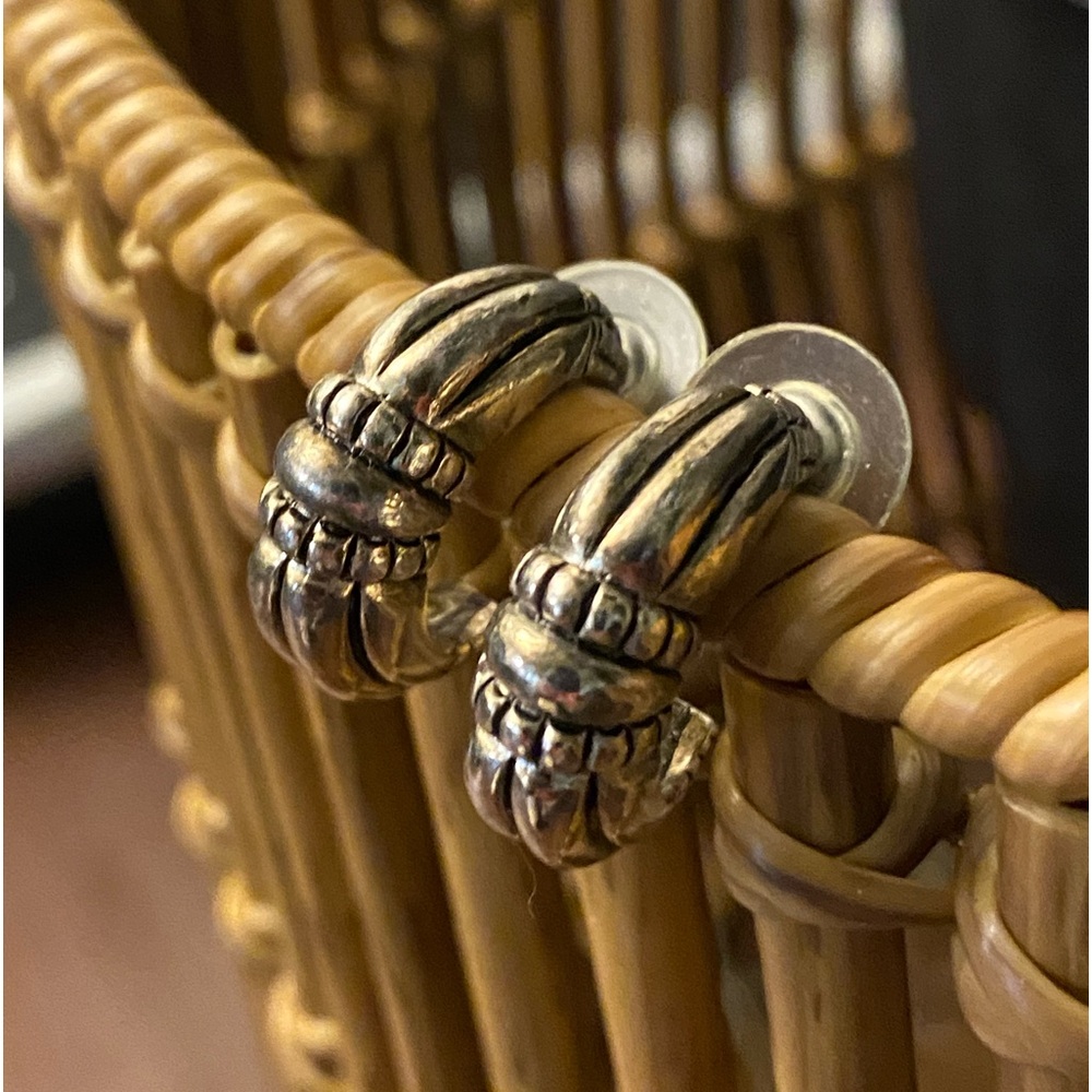 Premier Designs La Vista Silver Plated Hoop Earrings - Picture 4 of 7